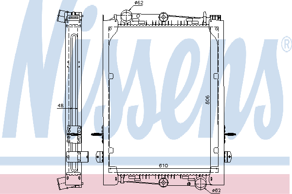 Radiador de esfriamento de motor 61440A Nissens