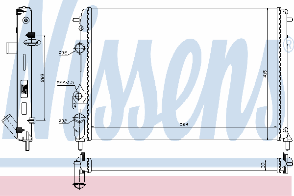 63877 Nissens radiador de esfriamento de motor