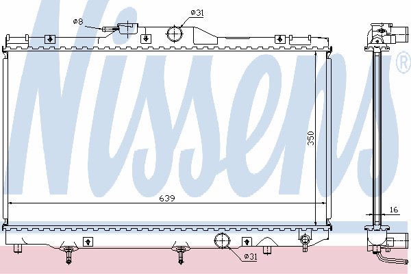 Radiador de esfriamento de motor 64628A Nissens