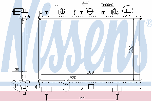 Radiador de esfriamento de motor 64305A Nissens
