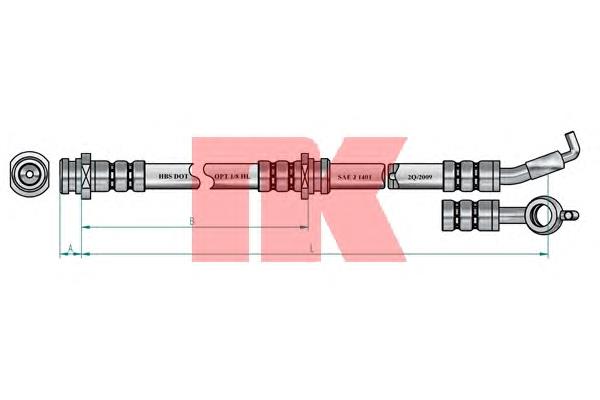 Шланг тормозной передний NK 853011 цена, от 11.93 USD