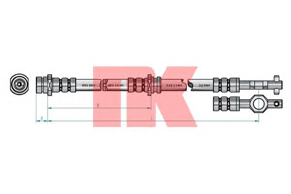 853213 NK Гибкая тормозная трубка передняя