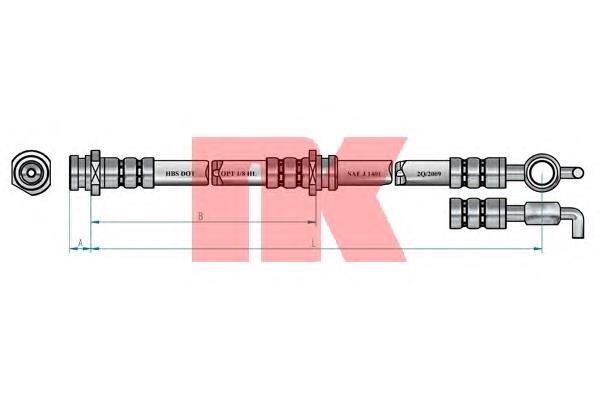Шланг тормозной задний NK 853233