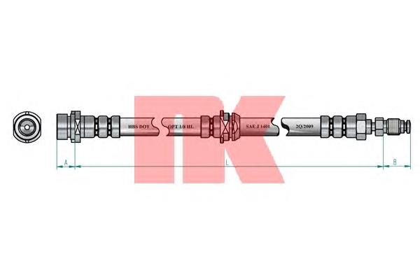 Шланг тормозной передний NK 853247