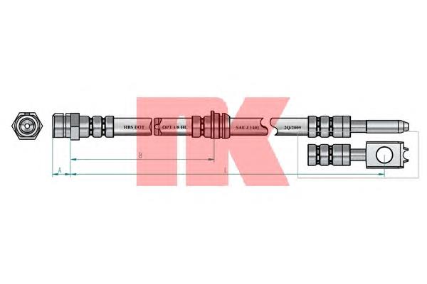 Купить 854313 NK Шланг тормозной передний