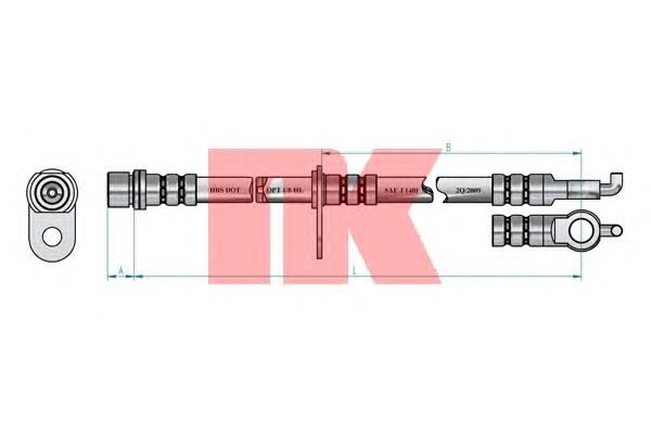 Передний левый тормозной шланг NK 8545126