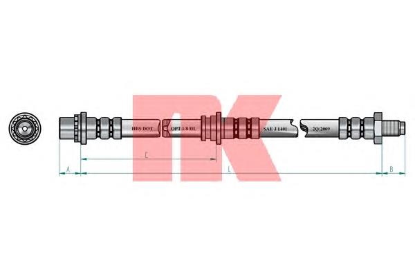 Шланг тормозной передний NK 854020 цена, от 14.62 USD