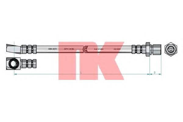 Шланг тормозной передний NK 853633
