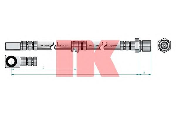 Шланг тормозной передний NK 853654