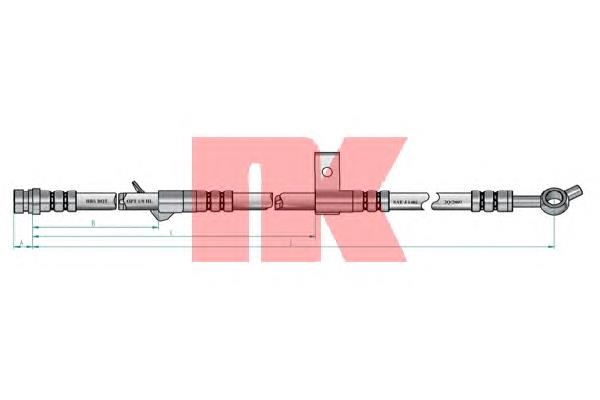 853510 NK mangueira do freio dianteira esquerda