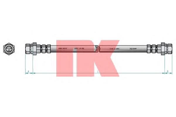 Шланг тормозной задний NK 8547103