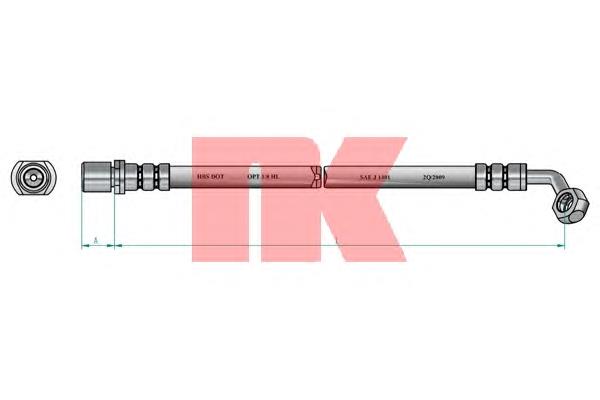 Задний правый тормозной шланг NK 8545132