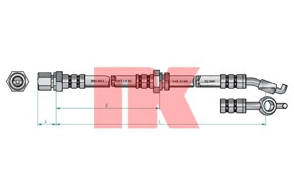 Купить 855022 NK Шланг тормозной задний правый