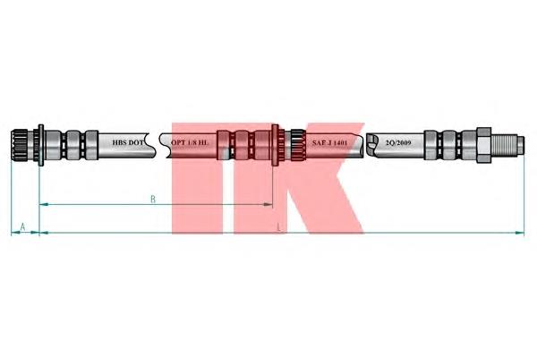 Купить 853050 NK Задний тормозной шланг