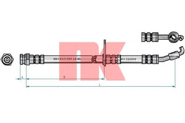 853274 NK mangueira do freio dianteira direita