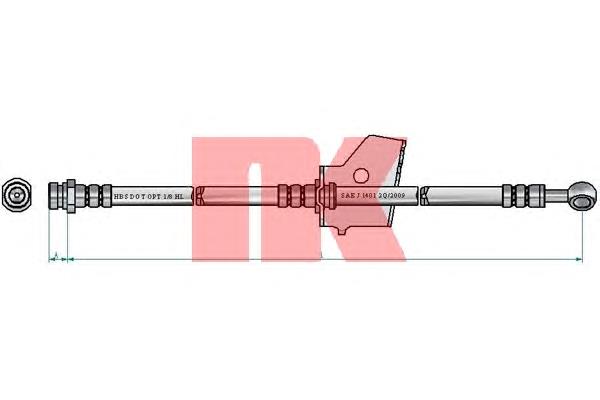 853498 NK mangueira do freio traseira esquerda