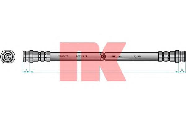 855233 NK mangueira do freio traseira esquerda