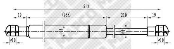 91104 Mapco amortecedor de tampa de porta-malas (de 3ª/5ª porta traseira)