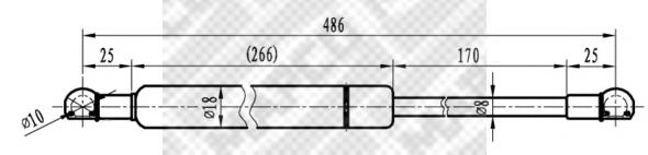 Amortecedor de tampa de porta-malas (de 3ª/5ª porta traseira) para Renault 21 (L48)