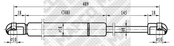 ZS03020 Japan Parts amortecedor de tampa de porta-malas (de 3ª/5ª porta traseira)