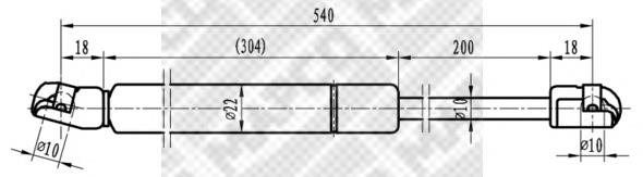 91572 Mapco amortecedor de tampa de porta-malas (de 3ª/5ª porta traseira)