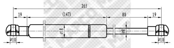 Amortecedor de tampa de porta-malas (de 3ª/5ª porta traseira) 46130 Metalcaucho