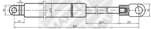 Amortecedor de tampa de porta-malas (de 3ª/5ª porta traseira) para Fiat Ducato (290)