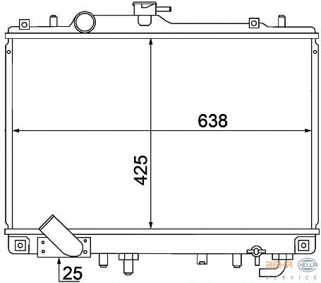 2213300 Denso Radiador de esfriamento de motor