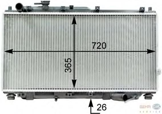 Radiador de esfriamento de motor 8MK376763531 HELLA