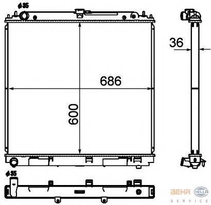Купить 8MK376790311 HELLA Радиатор водяной