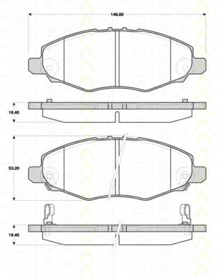 Передние тормозные колодки 811013067 Triscan