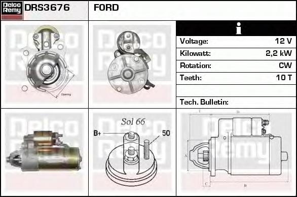 DRS3676 Delco Remy motor de arranco