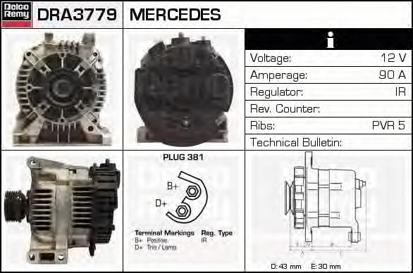 DRA3779 Delco Remy gerador