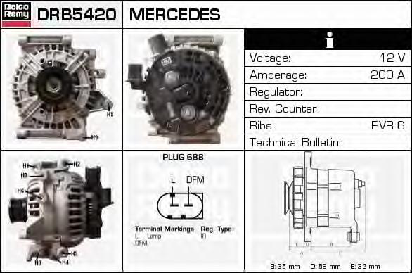 DRB5420 Delco Remy gerador