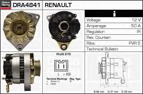 Автомобильный генератор Renault (RVI) 7700730273 цена, от 57.74 USD