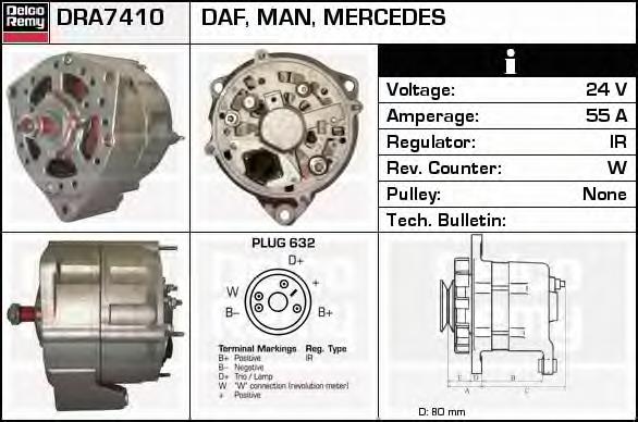 DRA7410 Delco Remy gerador