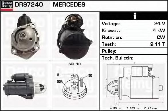 DRS7240N Delco Remy motor de arranco