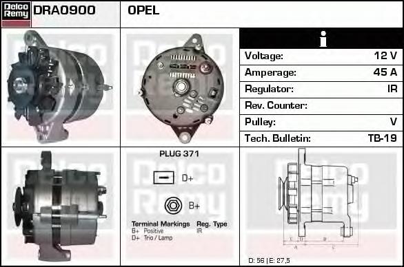 Автомобильный генератор Delco Remy DRA0900 цена, от 55.78 USD