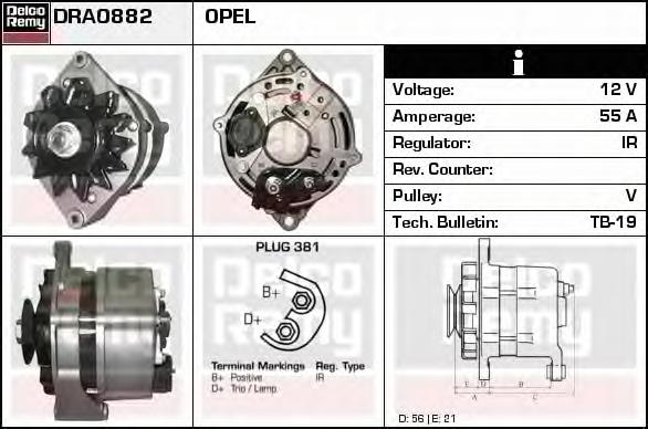 Автомобильный генератор Delco Remy DRA0882 цена, от 126.47 USD