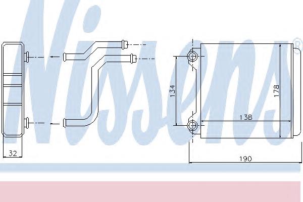 Radiador de forno (de aquecedor) 70225 Nissens