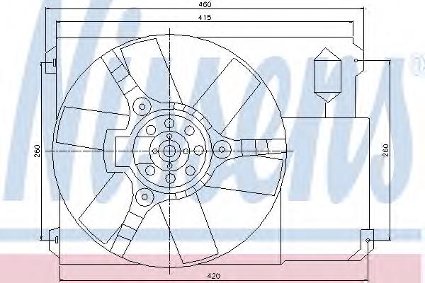 85021 Nissens ventilador elétrico de esfriamento montado (motor + roda de aletas)