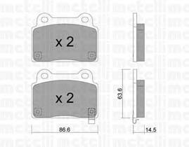 Sapatas do freio traseiras de disco 2208260 Metelli