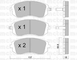 Передние тормозные колодки 2205000 Metelli