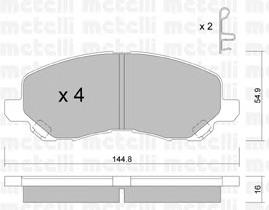 22-0481-0 Metelli sapatas do freio dianteiras de disco