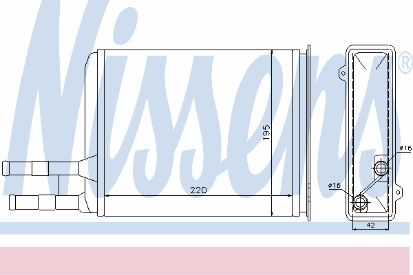 73984 Nissens radiador de forno (de aquecedor)