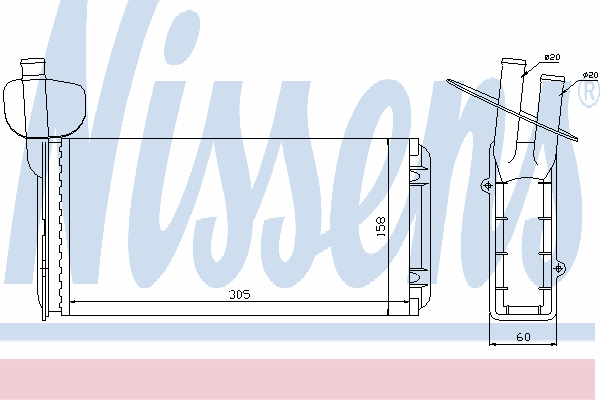 73965 Nissens radiador de forno (de aquecedor)