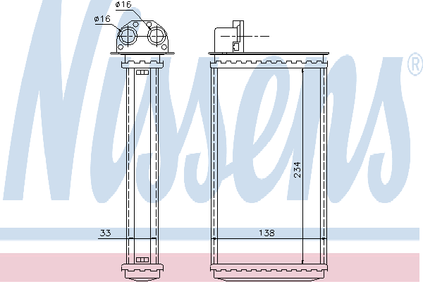 Radiador de forno (de aquecedor) 72981 Nissens