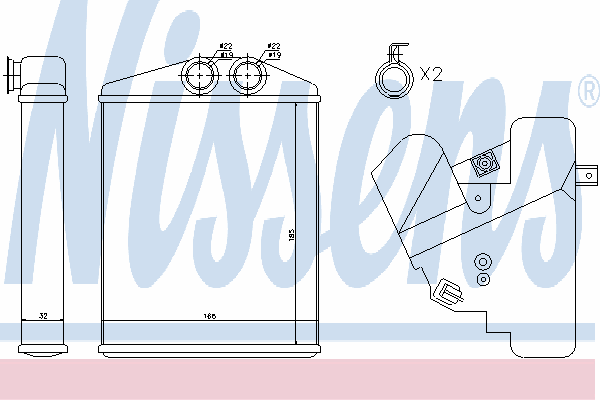 73377 Nissens radiador de forno (de aquecedor)