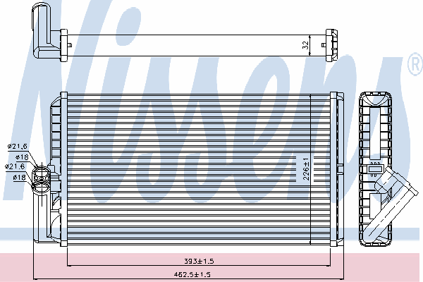 72034 Nissens radiador de forno (de aquecedor)