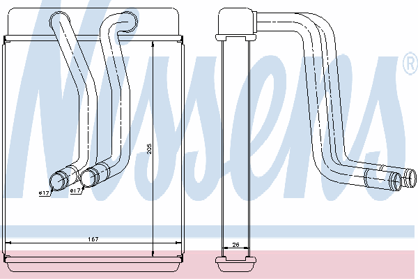 77634 Nissens radiador de forno (de aquecedor)